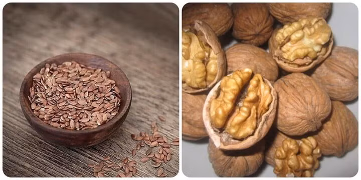 Hạt lanh và hạt óc chó rất giàu Omega-3