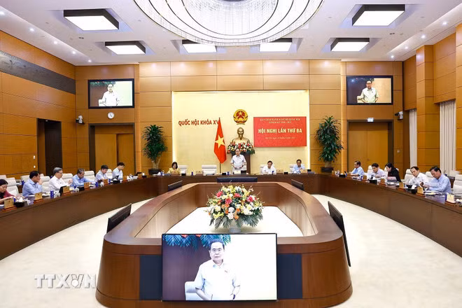 Chủ tịch Quốc hội Trần Thanh Mẫn phát biểu khai mạc. (Ảnh: Doãn Tấn/TTXVN)