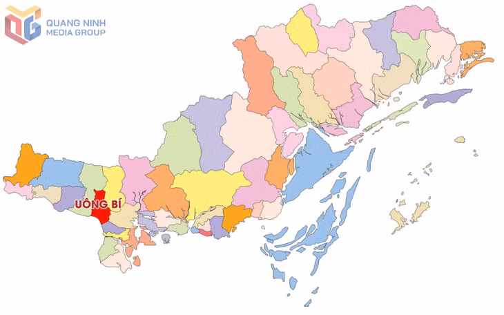 Vị trí của phường Uông Bí trên bản đồ mới của tỉnh Quảng Ninh.