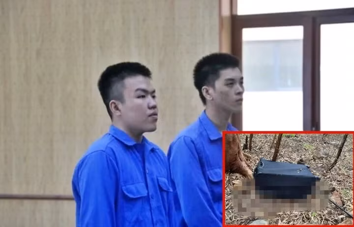 Bị cáo Võ Thành Long (bên phải) bị tuyên án tử hình, đồng phạm Vũ Thành Huy lĩnh 9 năm tù.