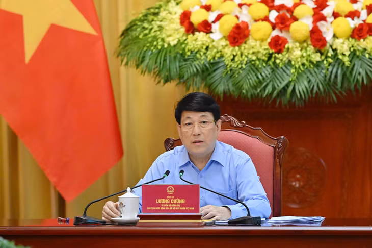 Chủ tịch nước phát biểu chỉ đạo tại buổi làm việc.