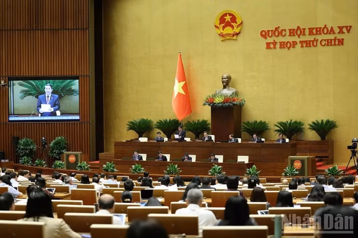 Quang cảnh phiên họp của Quốc hội, sáng 18/6/2025. (Ảnh: DUY LINH)