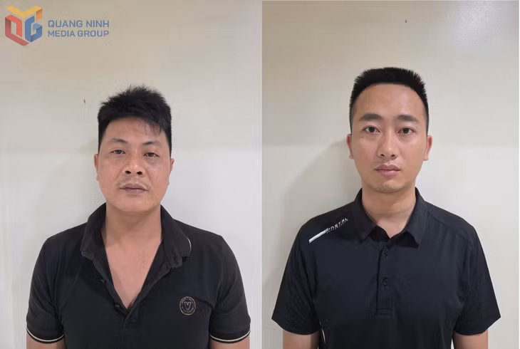 Bị can Vũ Văn Thắng và Nguyễn Đăng Long (từ trái qua).