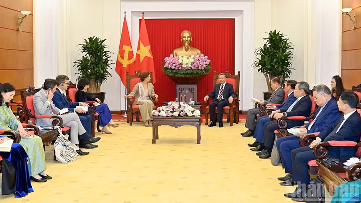 Quang cảnh buổi tiếp tại Trụ sở Trung ương Đảng. (Ảnh: ĐĂNG KHOA)