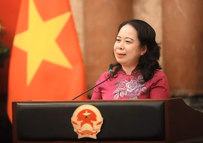 Phó Chủ tịch nước Võ Thị Ánh Xuân phát biểu. (Ảnh: An Đăng/TTXVN)