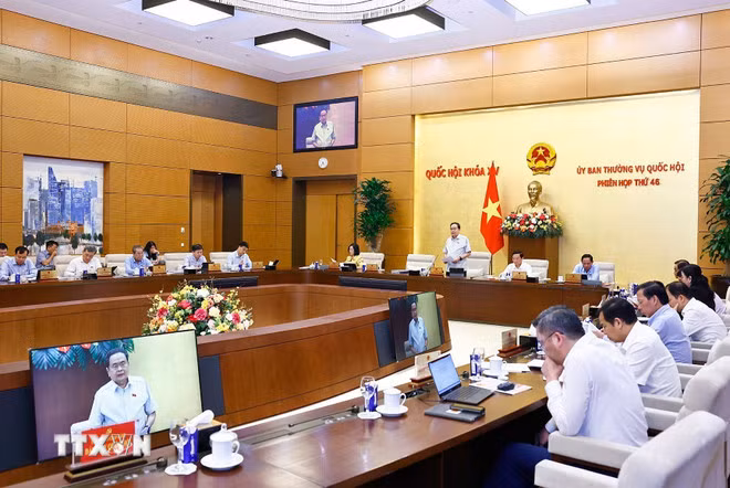 Chủ tịch Quốc hội Trần Thanh Mẫn phát biểu bế mạc phiên họp. (Ảnh: Doãn Tấn/TTXVN)