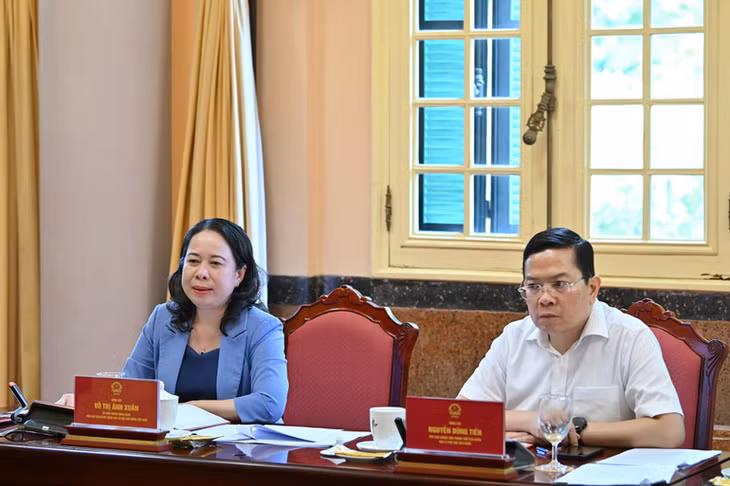 Phó Chủ tịch nước Võ Thị Ánh Xuân phát biểu tại buổi làm việc.