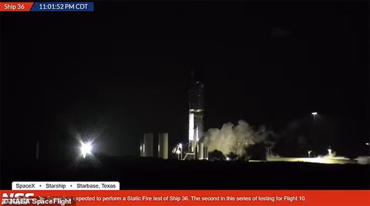 Đoạn video gây sốc từ cơ sở Starbase của SpaceX cho thấy Starship dường như đã cố gắng cất cánh trong quá trình thử nghiệm đốt tĩnh vào thứ Tư. Ảnh: NASA