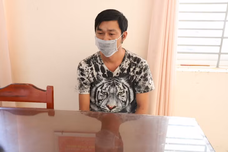 Đối tượng Hiếu đầu thú tại cơ quan Công an.