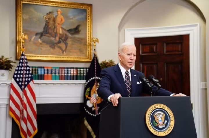 Tổng thống Mỹ Joe Biden trong buổi họp về chiến dịch chống khủng bố đặc biệt tại Syria, dẫn đến việc tiêu diệt thủ lĩnh IS al-Qurayshi, hôm 3/2. (Ảnh: Reuters)
