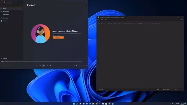 Ngoài Notepad, Microsoft cũng đã giới thiệu trình nghe nhạc và video Media Player hoàn toàn mới