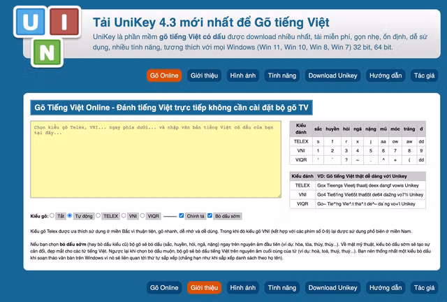 ... và website giả mạo Unikey.vn