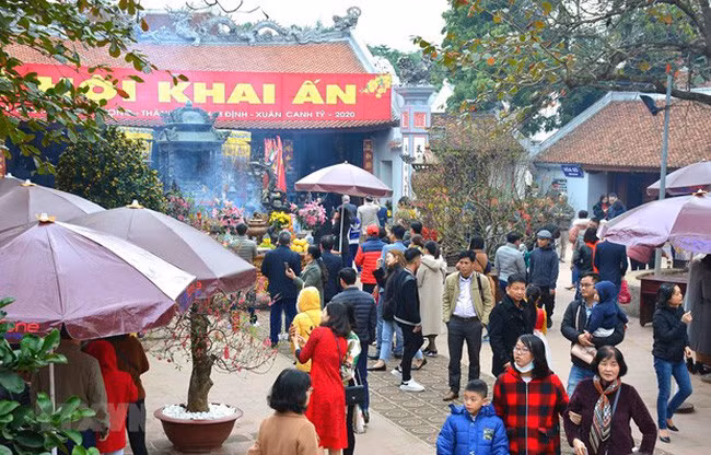 Lễ hội Khai ấn Đền Trần tại Nam Định sẽ không được tổ chức để phòng dịch COVID-19. (Ảnh: Công Luật/TTXVN)