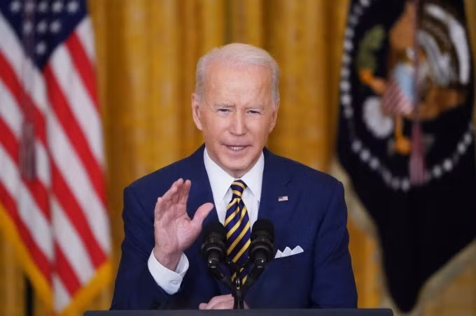 Tổng thống Mỹ Joe Biden phát biểu tại Nhà Trắng tháng trước. Ảnh: AFP.