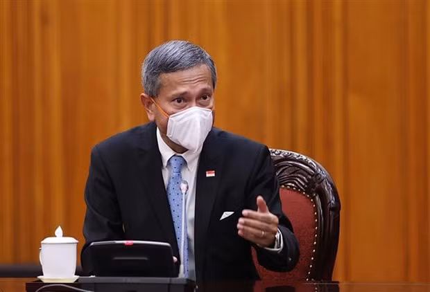 Bộ trưởng Ngoại giao Singapore Vivian Balakrishnan trong dịp thăm chính thức Việt Nam, ngày 21/6/2021. (Ảnh: Dương Giang/TTXVN)