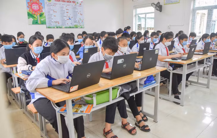 Một phòng học thông minh cấp độ 1 tại Trường THCS Ninh Dương (TP Móng Cái).