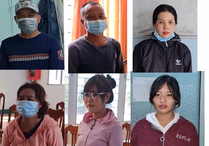 Các đối tượng bị khởi tố.