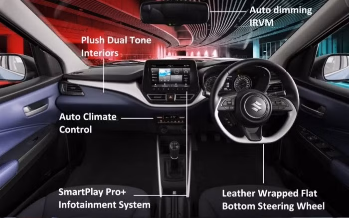 Cận cảnh khoang nội thất trên Suzuki Baleno 2022