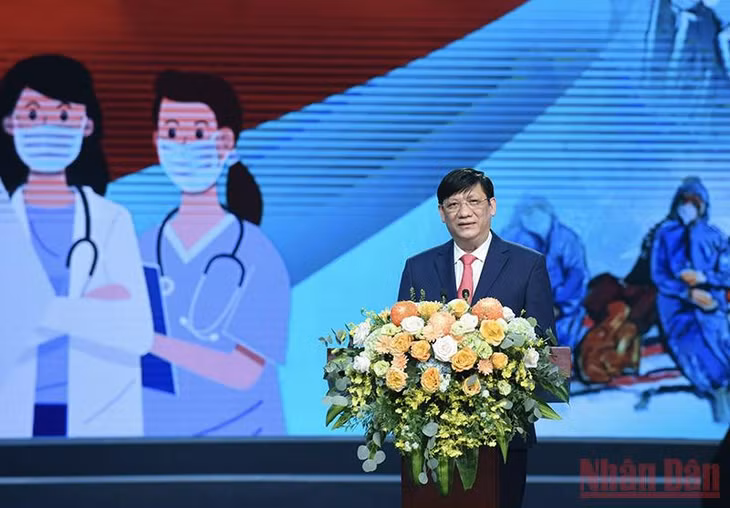 Bộ trưởng Y tế Nguyễn Thanh Long tại buổi lễ. (Ảnh: Trần Hải)