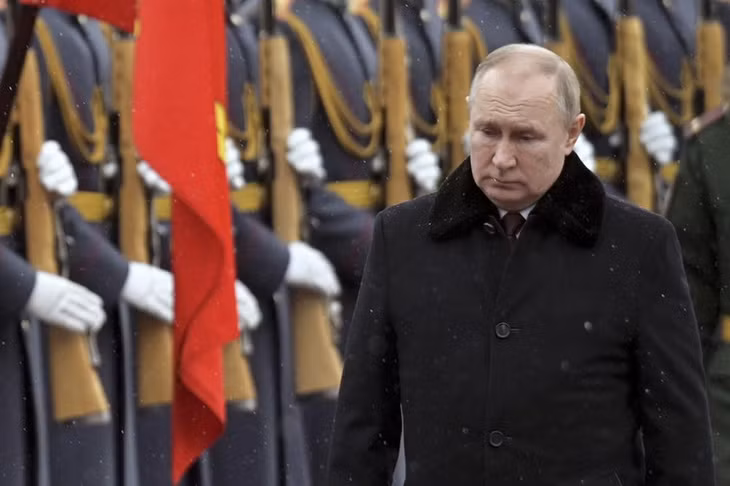 Tổng thống Nga Vladimir Putin tại Moskva ngày 23/2. Ảnh: AP