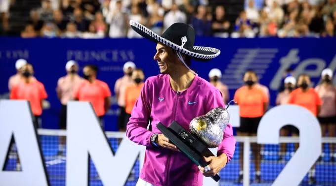 Nadal vô địch Acapulco các năm 2005, 2013, 2020 và 2022. Ảnh: AP