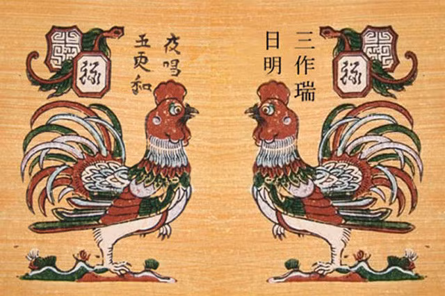Tranh Đông Hồ "Đại Cát Nghinh Xuân".