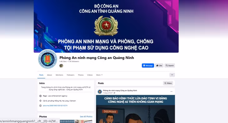 Fanpage Phòng An ninh mạng công an Quảng Ninh thường xuyên đăng tải, cập nhật thông tin để cảnh báo cho nhân dân về các thủ đoạn lừa đảo.