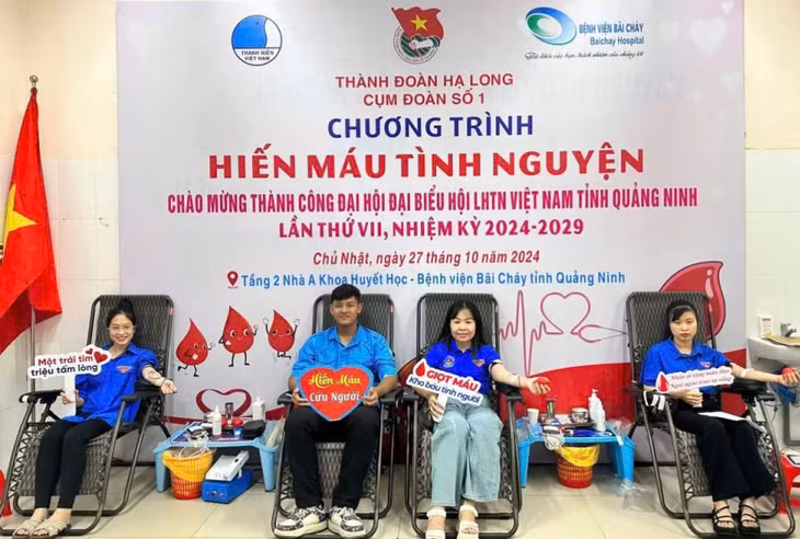 Chương trình hiến máu tình nguyện của Thành đoàn Hạ Long (Tháng 10/2024)