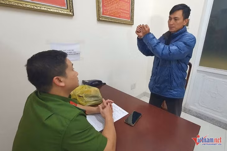 Đối tượng Nhật tại cơ quan công an. Ảnh: Hải Dương