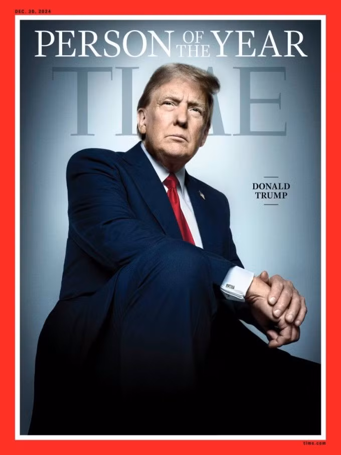 Hình ảnh ông Donald Trump trên ảnh bìa tạp chí Time công bố ngày 12/12. Ảnh: TIME