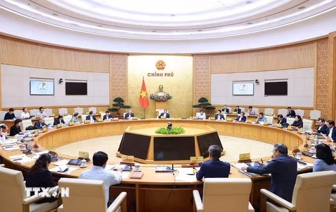 Phiên họp Chính phủ chuyên đề về xây dựng pháp luật tháng 12 năm 2024. (Ảnh: Dương Giang/TTXVN)