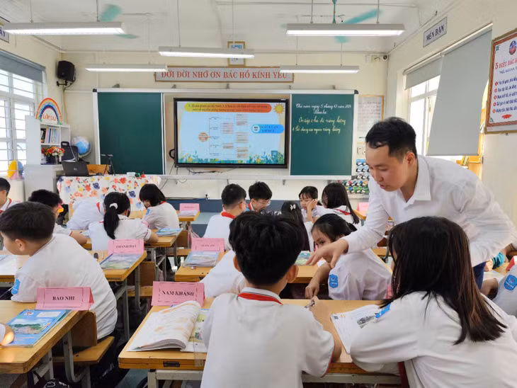 Bài thi thực hành 1 tiết dạy tại điểm thi trường Tiểu học Quảng Trung (TP Hạ Long).