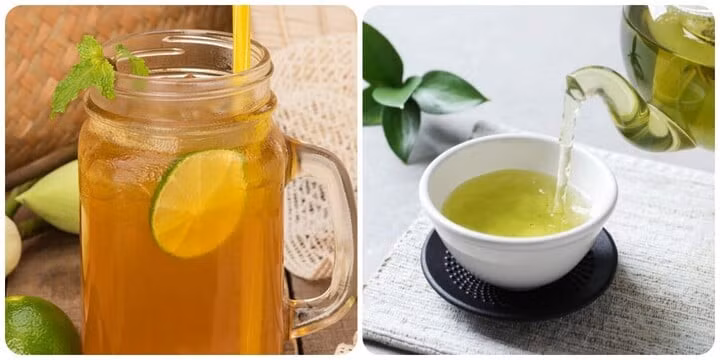 Nước chanh mật ong và nước trà xanh là hai thức uống vào buổi tối tốt cho sức khoẻ