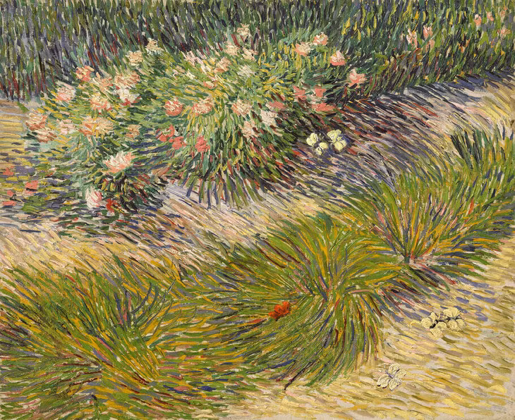 Đứng thứ tám là tranh Coin de jardin avec papillons (1887) của Van Gogh. Tác phẩm có giá 33,19 triệu USD trong buổi đấu giá của Christie's vào tháng 5, khắc họa những khóm hoa rực rỡ ở khu vườn của Asnières - thị trấn ngoại ô dọc theo sông Seine, Pháp. Bức vẽ phá kỷ lục về giá của các tranh được Van Gogh thực hiện khi ở Paris những năm 1886-1888. Van Gogh (1853-1890) từng làm giáo viên, nhà truyền giáo trước khi theo nghiệp vẽ năm 27 tuổi. Phong cách của danh họa chịu ảnh hưởng từ trường phái Ấn tượng, với các nghệ sĩ Degas, Toulouse-Lautrec, Pissarro và Gauguin. Chỉ trong 10 năm, họa sĩ thực hiện hơn 900 bức tranh. Trang Fad Magazine cho biết từ thế kỷ 20, Van Gogh được công nhận là nghệ sĩ bậc thầy, người có sức ảnh hưởng đến lịch sử hội họa. Tranh của ông nằm trong số tác phẩm đắt giá của thế giới. Tuy nhiên sinh thời, Van Gogh gặp nhiều đau khổ, bệnh tật, ít danh tiếng.