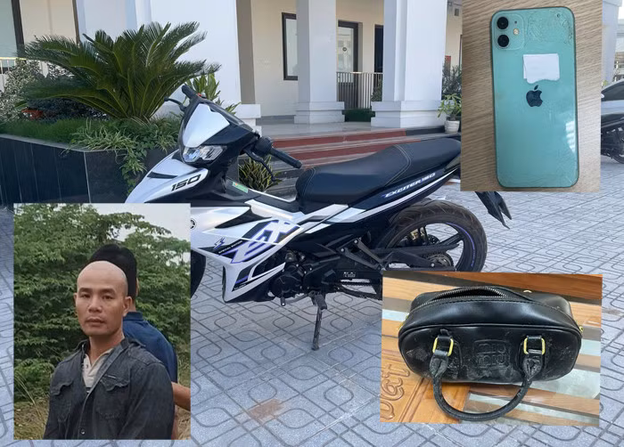 Đối tượng Nguyễn Văn Nin và tang vật vụ án.