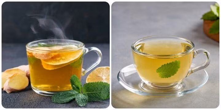 Trà gừng tươi và trà bạc hà là hai thức uống tốt cho sức khoẻ trong mùa đông.