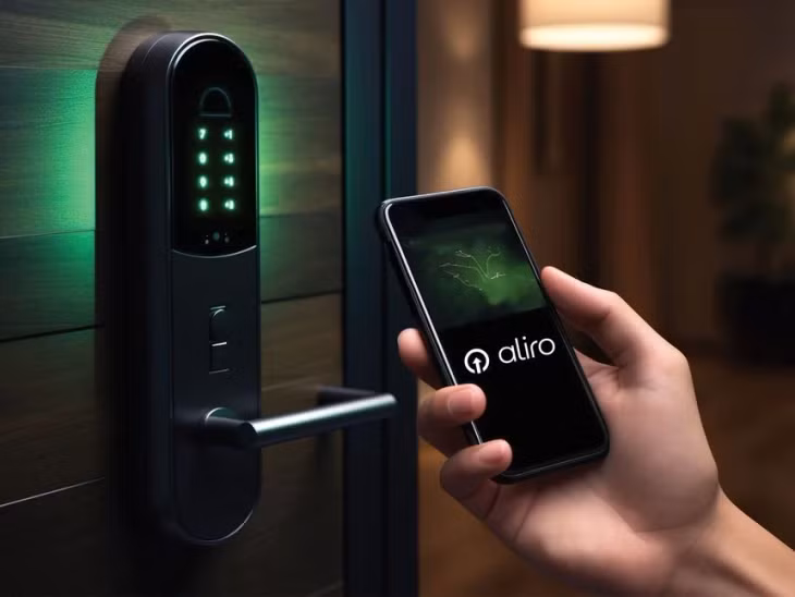 Giao thức Aliro cho phép mở khóa cửa nhanh chóng bằng smartphone hoặc smartwatch. Ảnh: Aliro.