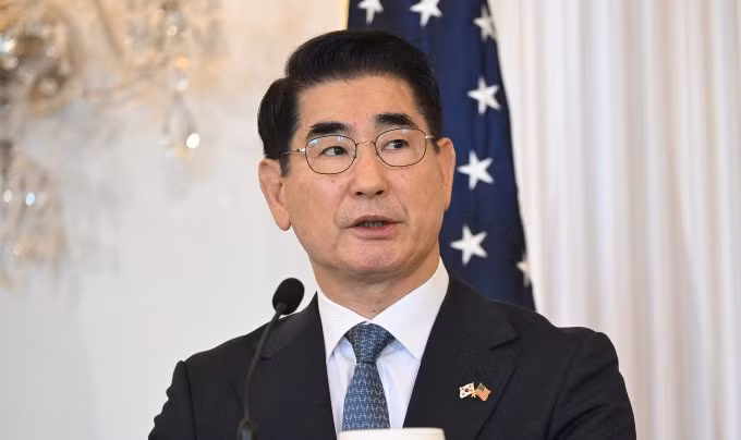 Bộ trưởng Quốc phòng Hàn Quốc Kim Yong-hyun tại sự kiện ở Mỹ ngày 31/10. Ảnh: AFP