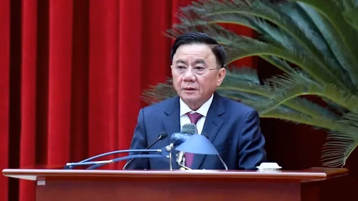 Đồng chí Trần Cẩm Tú, Ủy viên Bộ Chính trị, Thường trực Ban Bí thư, Chủ nhiệm Ủy ban Kiểm tra Trung ương phát biểu kết luận hội nghị. (Ảnh: Đăng Khoa)
