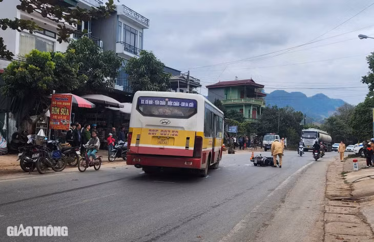 Hiện trường vụ tai nạn khiến 1 người bị thương nặng.