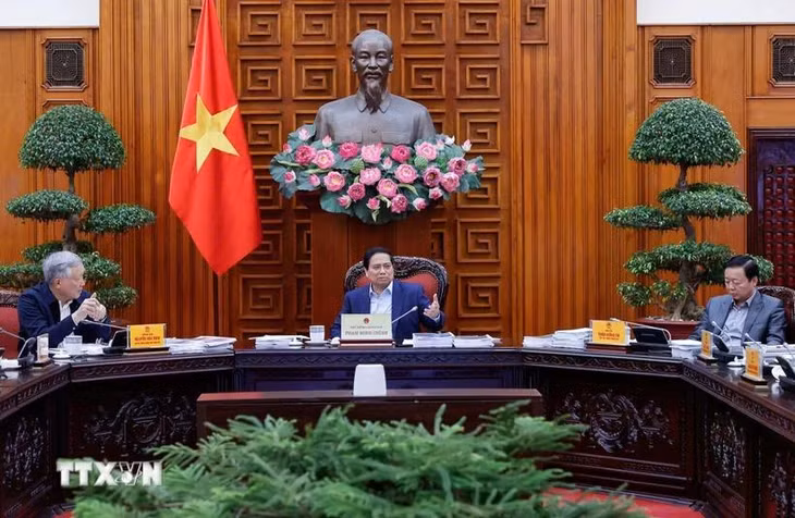 Thủ tướng Phạm Minh Chính phát biểu chỉ đạo. (Ảnh: Dương Giang/TTXVN)