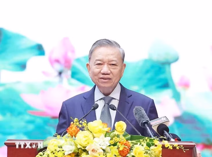 Tổng Bí thư Tô Lâm phát biểu. (Ảnh: Thống Nhất/TTXVN)