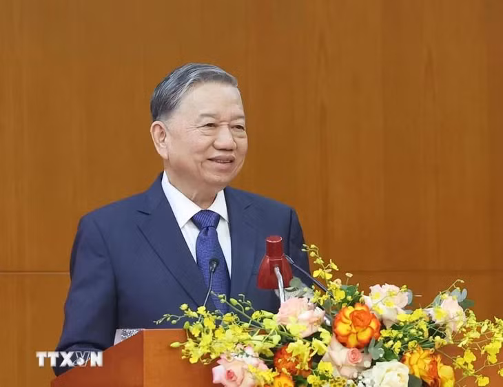 Tổng Bí thư Tô Lâm phát biểu chỉ đạo. (Ảnh: Thống Nhất/TTXVN)