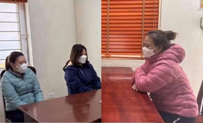 Các đối tượng tại cơ quan Công an. Ảnh: Công an tỉnh Hà Nam