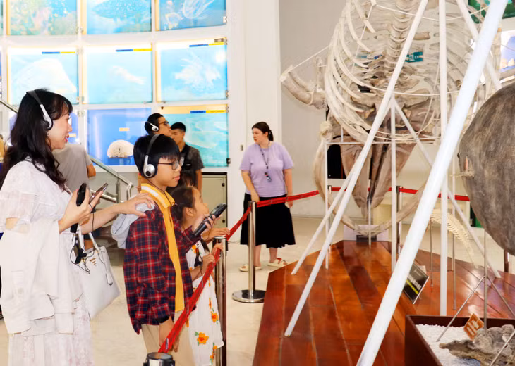 Bảo tàng Quảng Ninh đẩy mạnh thực hiện số hóa không gian, bảo vật, hiện vật trưng bày mang đến trải nghiệm mới cho du khách khi tìm hiểu về văn hóa. Ảnh: Tạ Quân