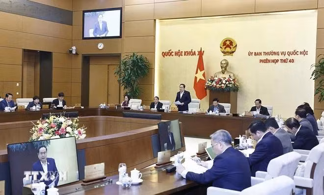 Chủ tịch Quốc hội Trần Thanh Mẫn phát biểu khai mạc. (Ảnh: Doãn Tấn/TTXVN)