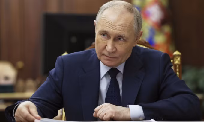 Tổng thống Nga Vladimir Putin tại Điện Kremlin hôm 26/3. Ảnh: AP