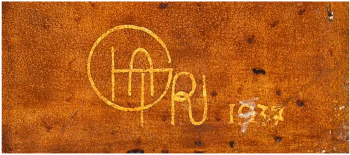 Chữ ký phía sau tác phẩm. Ảnh: Drouot