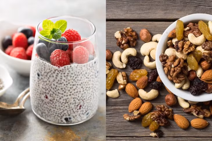 Món ăn vặt tốt cho sức khỏe khi thèm đồ ngọt. Đồ họa: Thanh Ngọc
