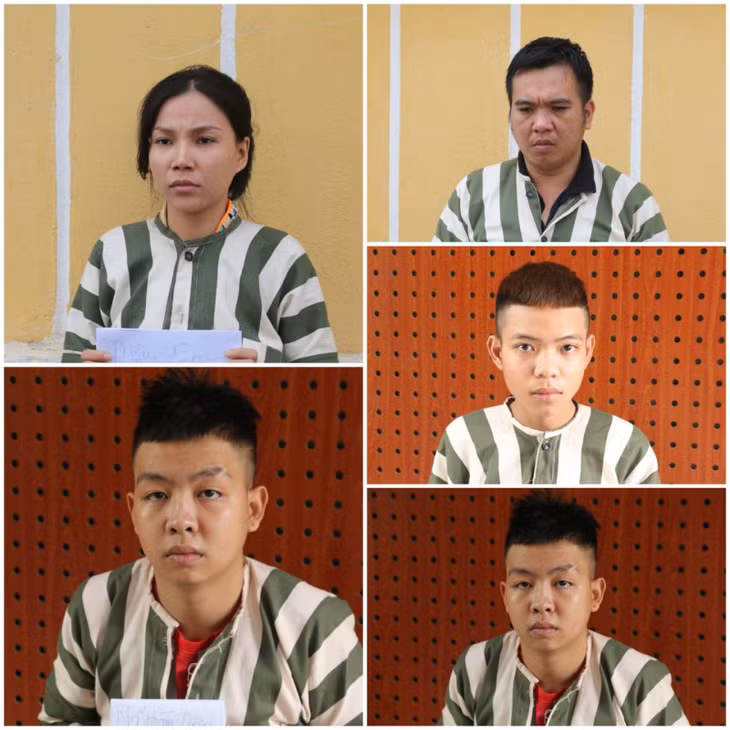 Các đối tượng bị tạm giữ.